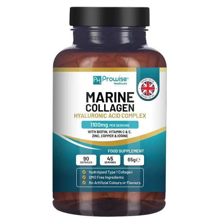 Marine Collagen with Hyaluronic Acid 1100mg - 90 Capsules