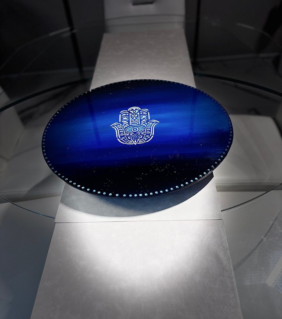 Thumbnail: 18"Lazy Susan Turntable - hamsa