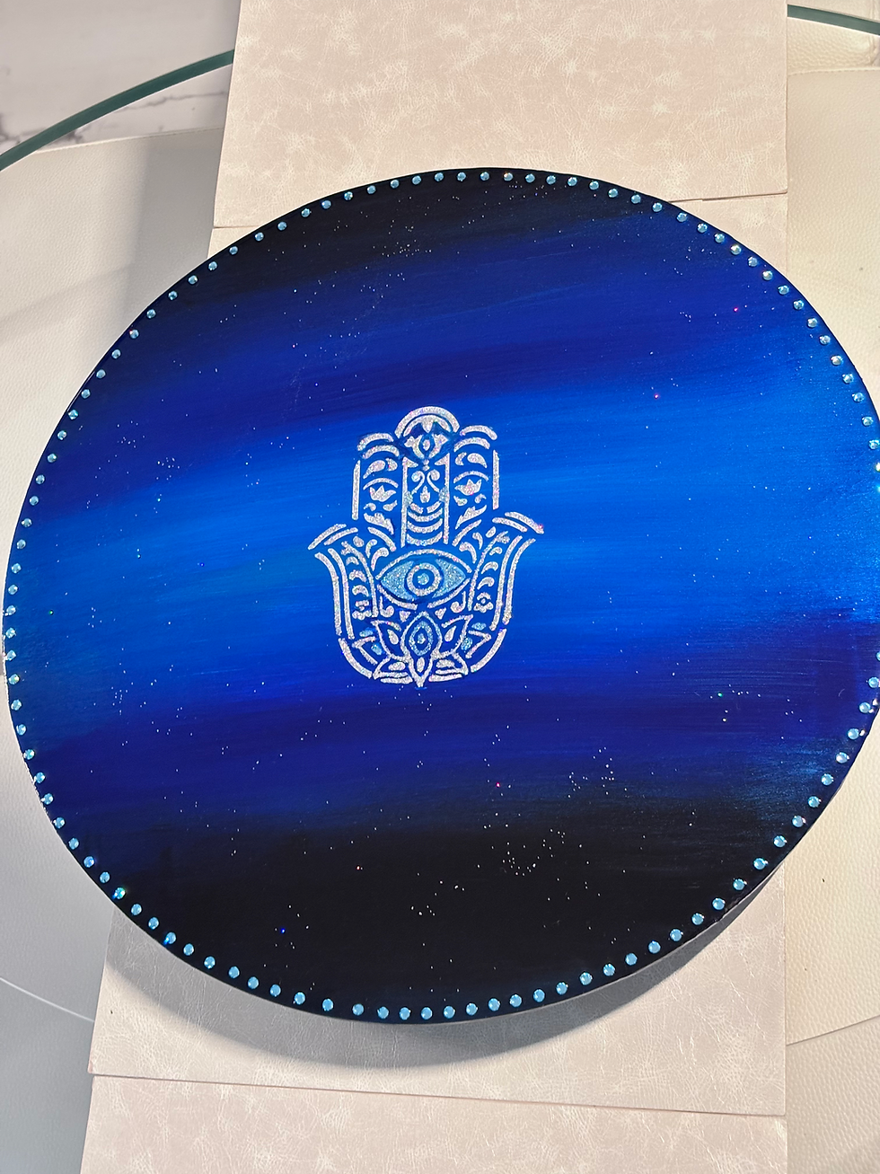 Thumbnail: 18"Lazy Susan Turntable - hamsa