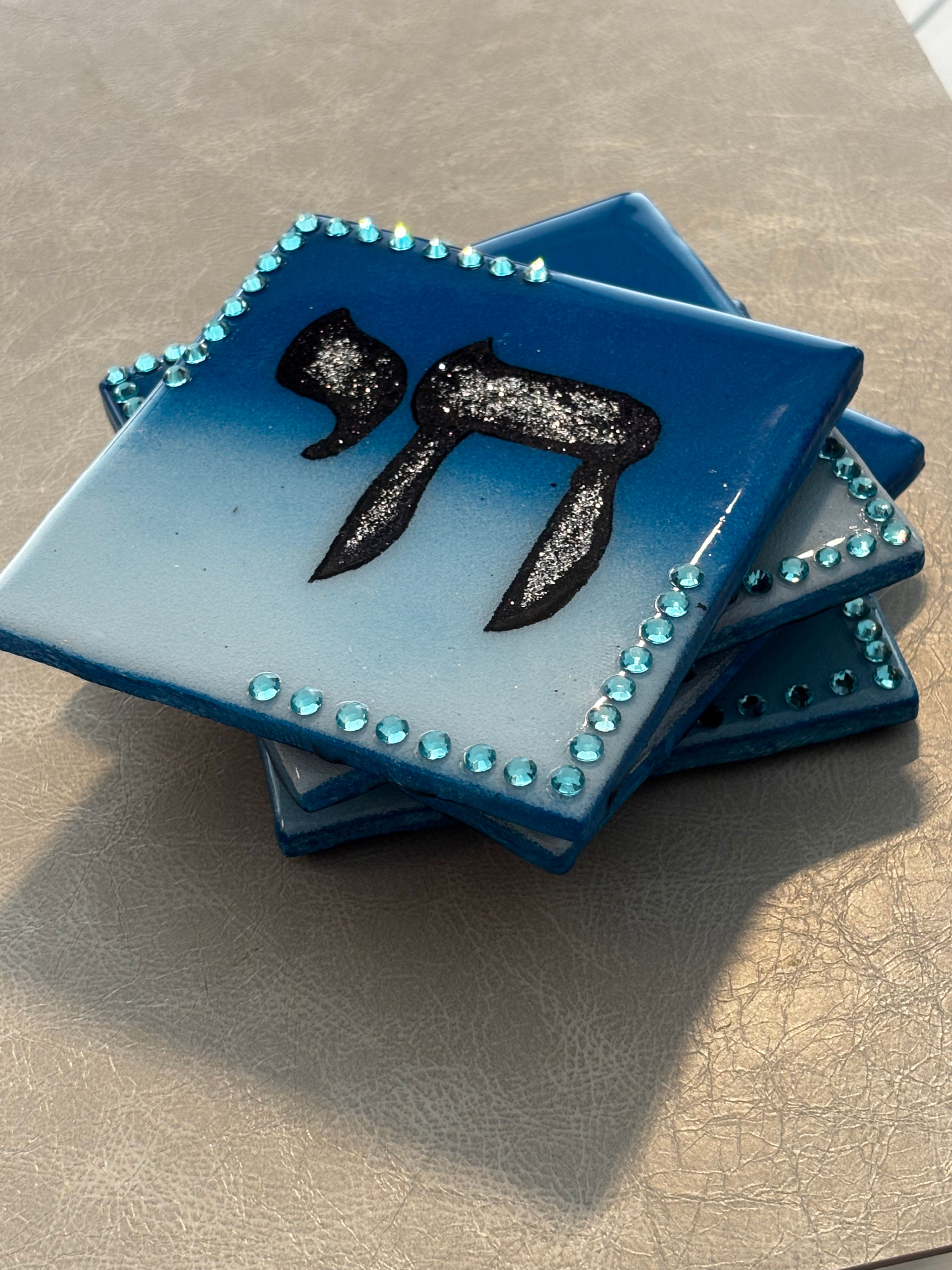 Set of 4 Coasters - Chai - Life Blue