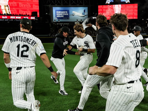 The Chicago White Sox celebrating a 6-5 win on June 22, 2026 over the Cleveland Guardians