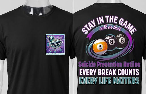 Thumbnail: Stay in the Game | Suicide Prevention Billiards Tee