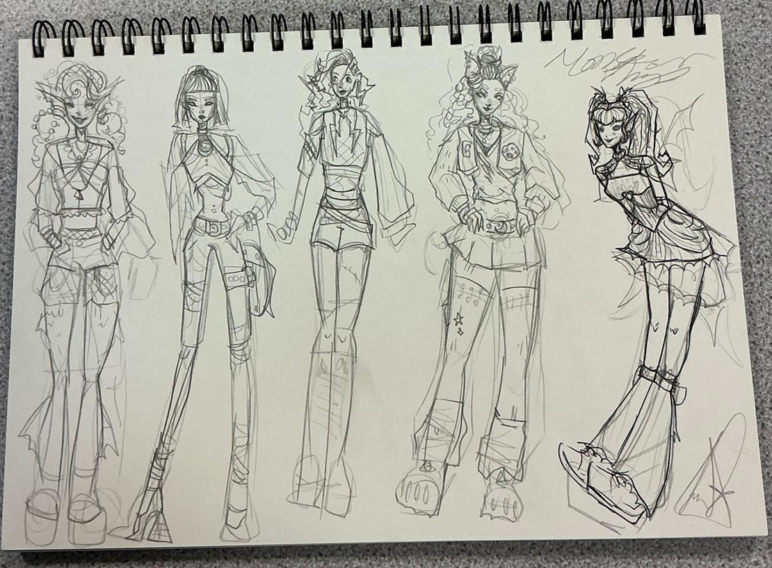 Sketches for doll re-design