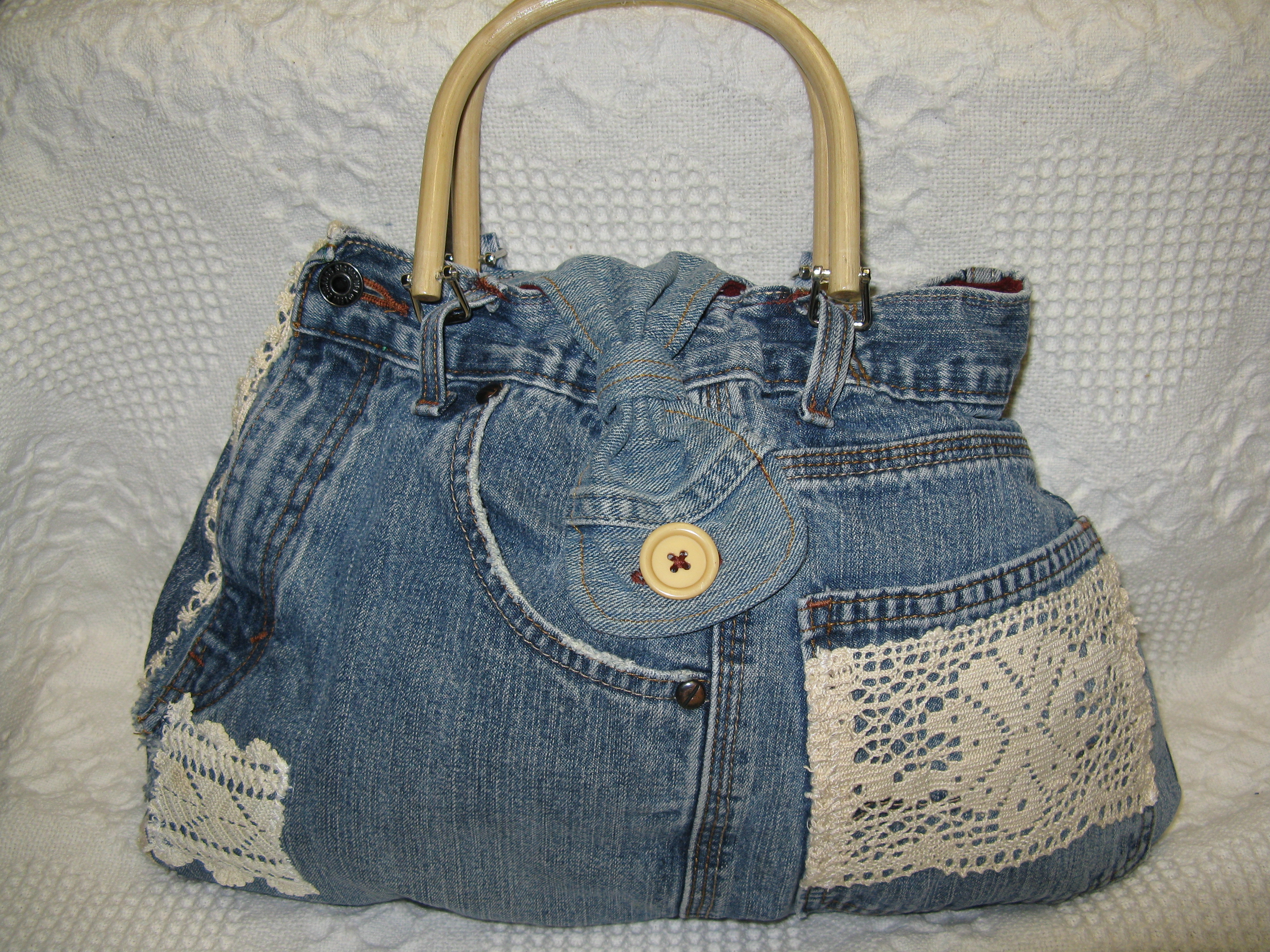 Jeans Bag with Lace