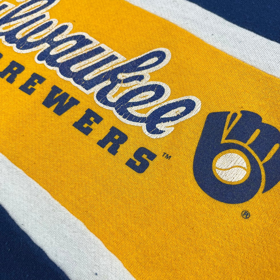 Thumbnail: 80s Milwaukee Brewers Polo Crewneck Sweatshirt Size M