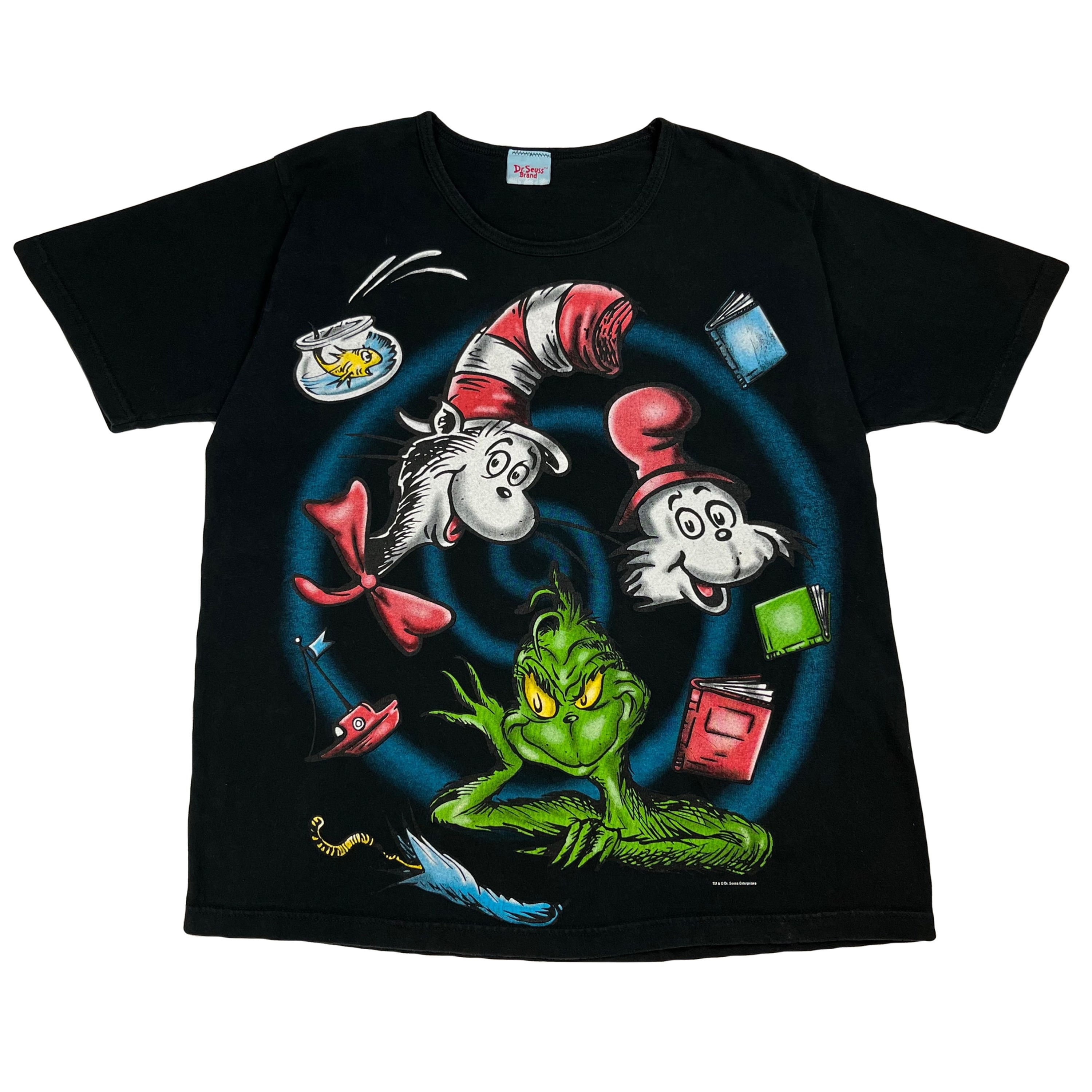 90s Dr Suess Grinch Cat in the Hat T-Shirt Size XL