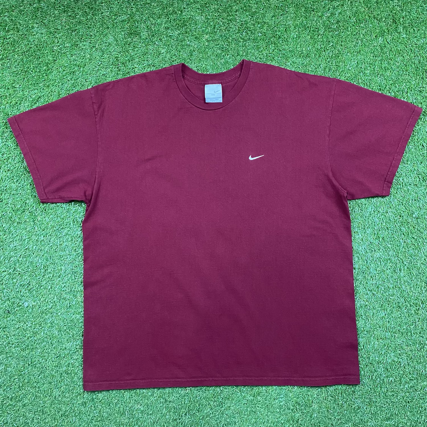 2000s Nike Maroon Swoosh T-Shirt Size XXL