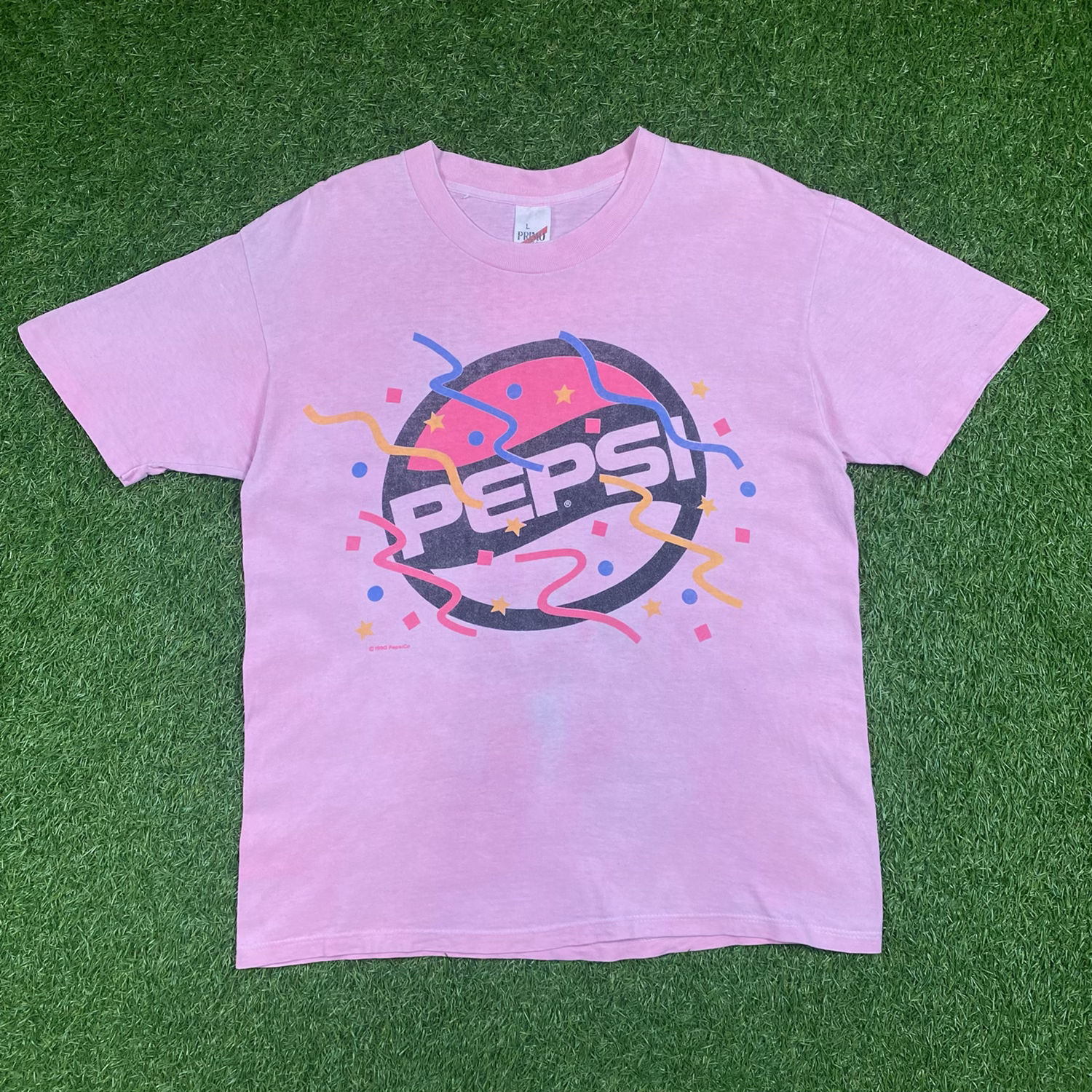1990 Pepsi Cola Logo T-Shirt Pink Size L