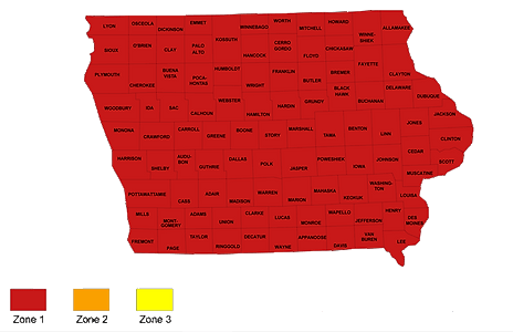Radon Levels in Iowa. Cedar Rapids,Marion, Iowa City, North Liberty are all considere zone 1 for radon and typically tes high for radon levels above 4 pCi/L