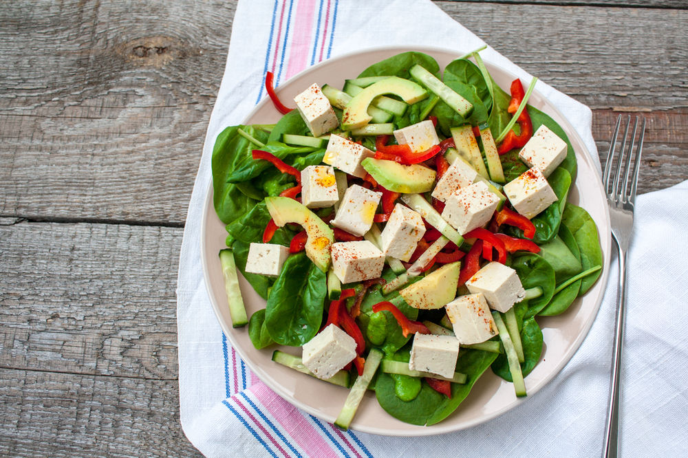 Simple Spinach Tofu Salad