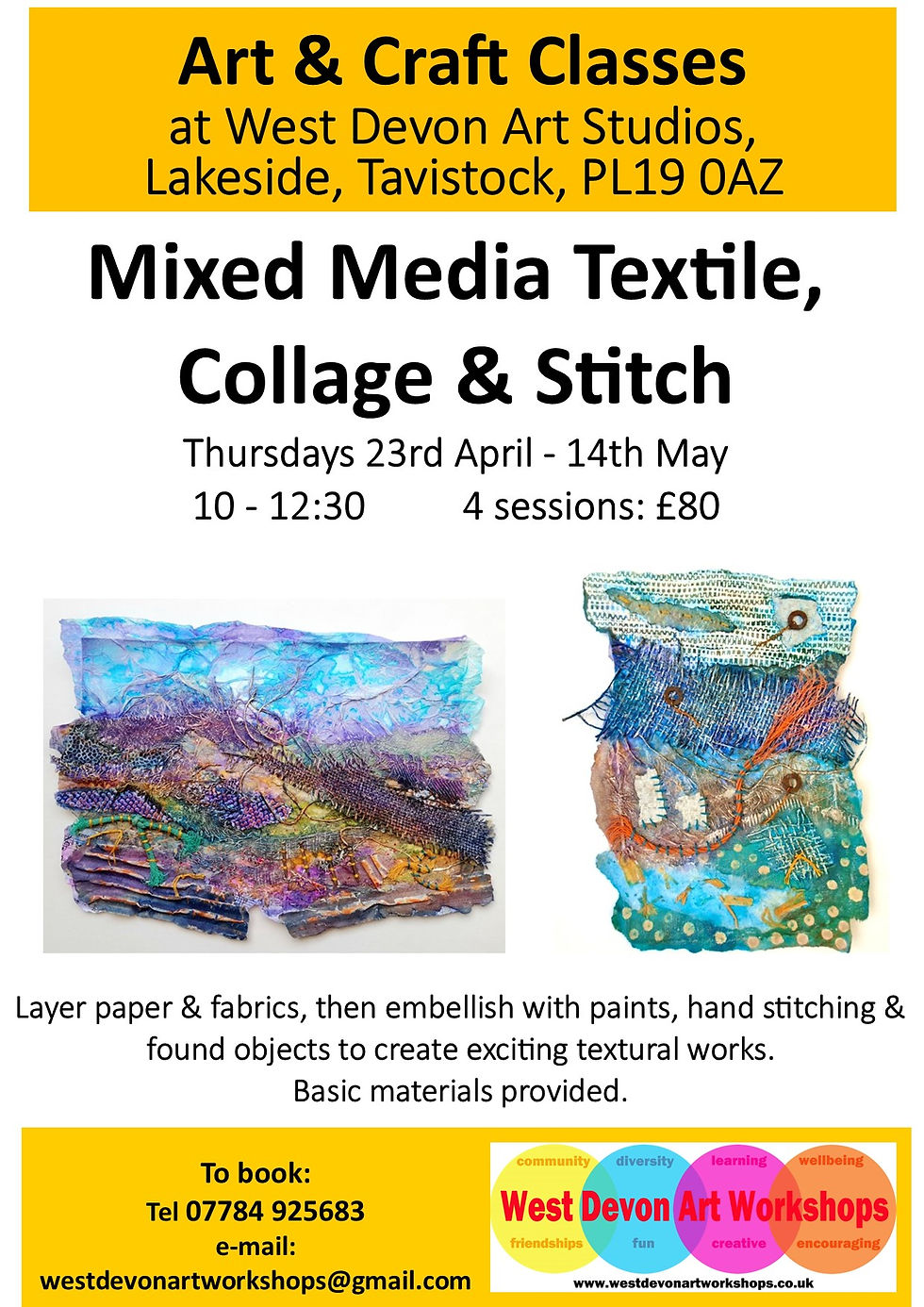 mixeed media collage & stitch