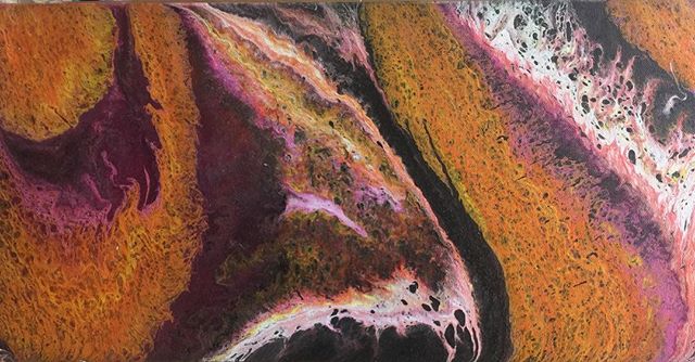 10x20 gallery wrapped canvas acrylic pour
