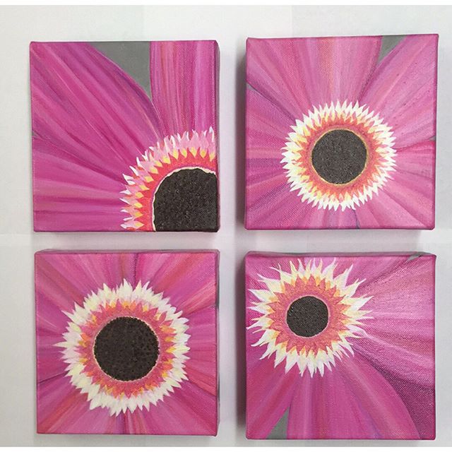 Pink flower Acrylic 6x6 gallery wrapped canvas.jpg