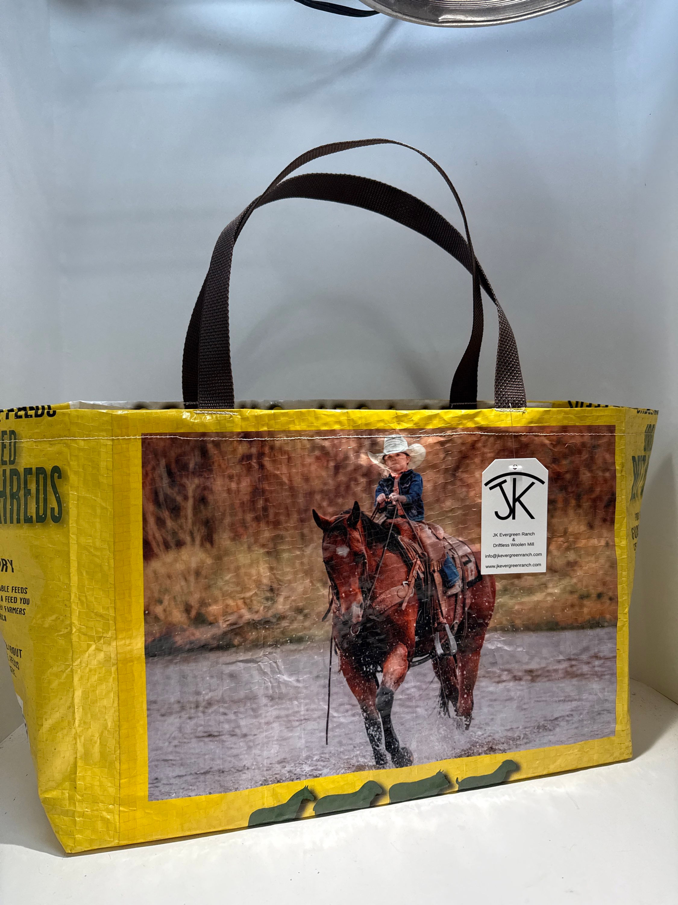 Feed bag tote - Horse with young cowboy