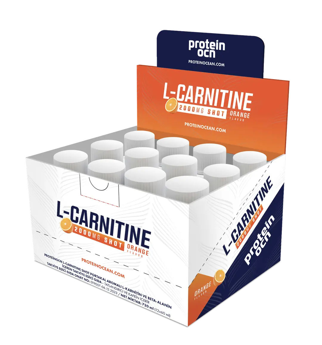 Proteinocean L-Carnitine Shot 2000 MG 12 Ampül Portakal