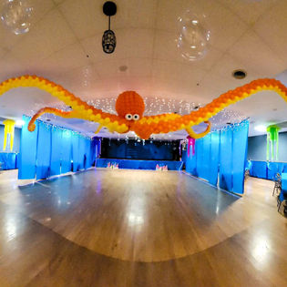 Yellow and orange balloon octopus