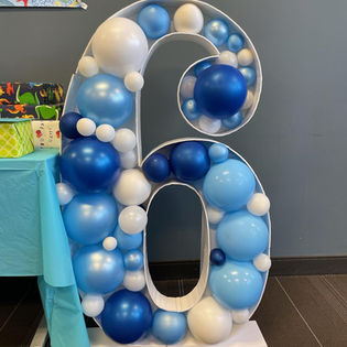 4ft number six balloon mosaic