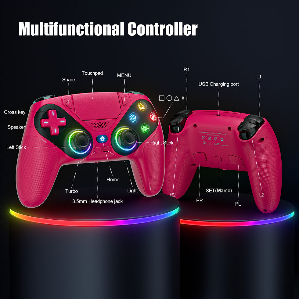 Thumbnail: Controller For Playstation 5/PS5 Pro/Slim/PC,6-Axis Gryo No Drift RGB Wireless G