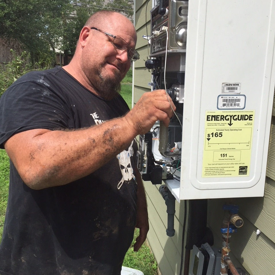 mickey adjusting a water line