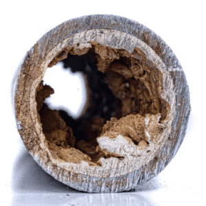 Broken cast iron pipe