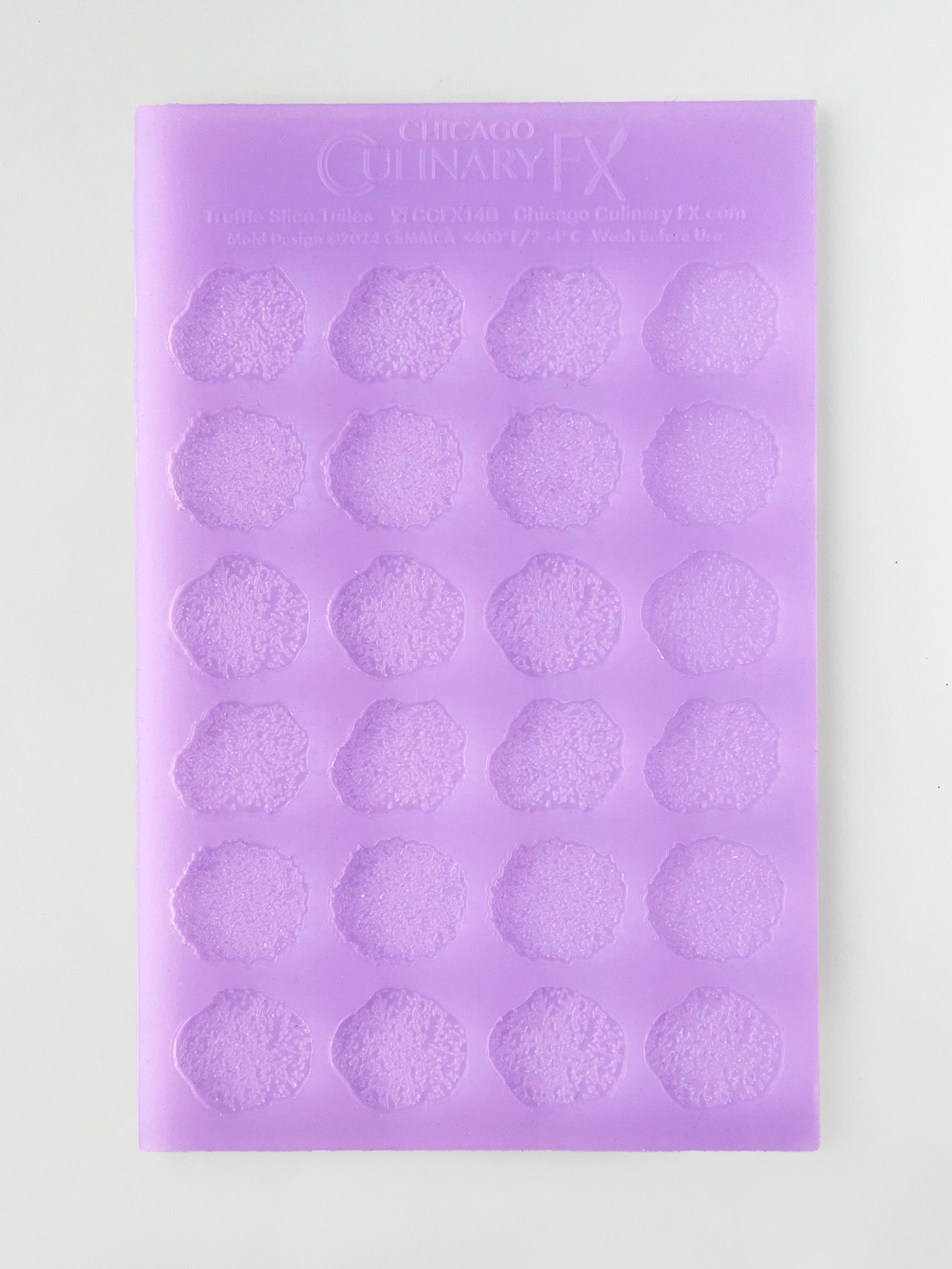 Truffle Slice Tuiles Silicone Mold – food-safe mold for crafting 24 detailed tuile slices | Chicago Culinary FX