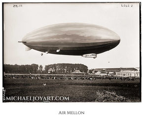 Air Million Zeppelin airship, vintage photo, MichaelJoyArt