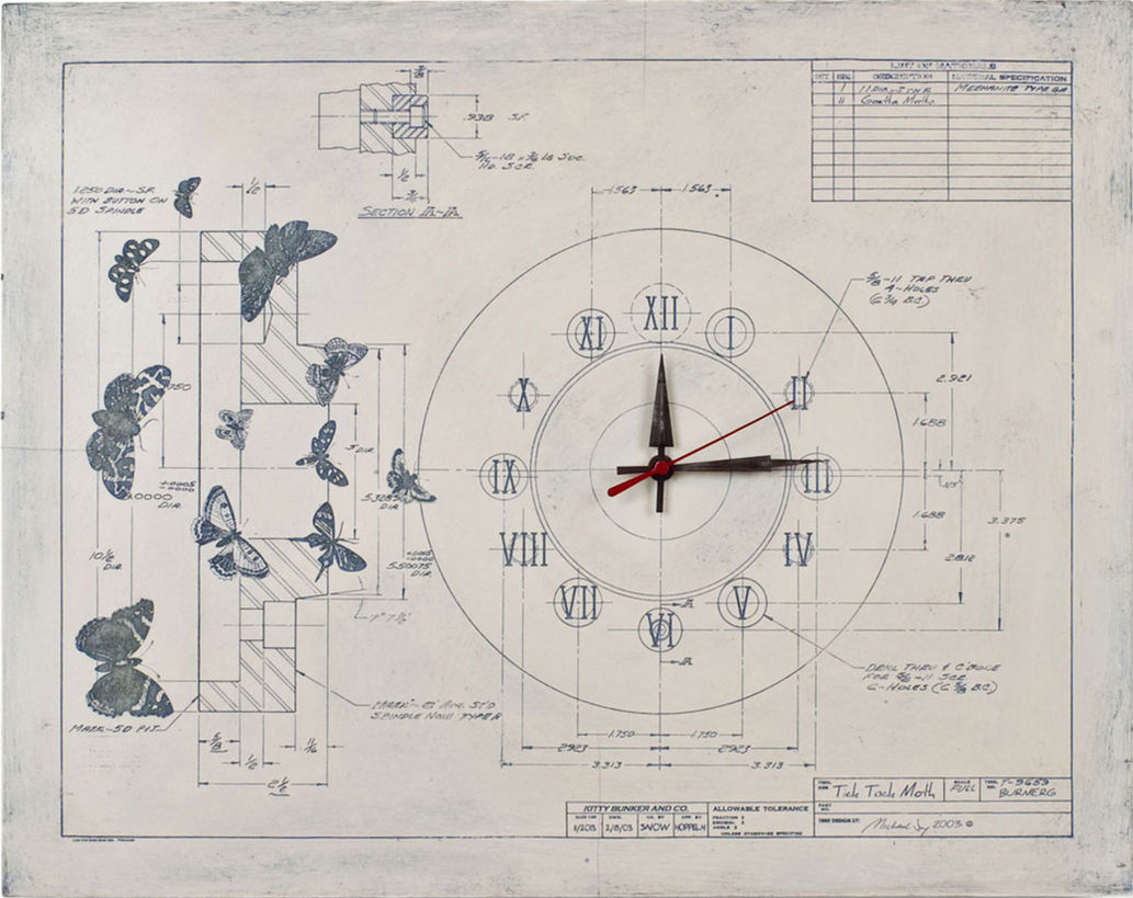 Clock face blueprint art, MichaelJoyArt