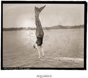 Mermaid handstand, Aquarius, MichaelJoyArt