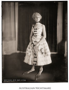 Woman in vintage dress, Australian Nostalgia