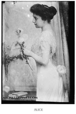 Woman in white dress holding flowers