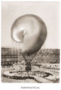 Hot air balloon ascends over city, AERONAUTIC.BG