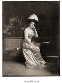 Seated woman in elegant gown, pensive expression, Carol McComas