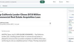 Top California Lender Closes $17.8 Million Commercial Real Estate Acquisition Loan