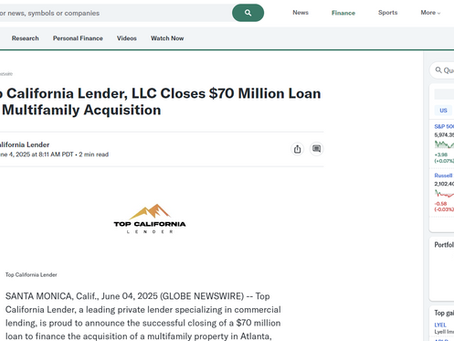Top California Lender, LLC Closes $70 Million Loan for Multifamily Acquisition
