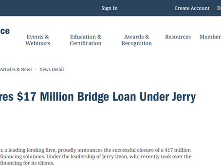 Top California Lender Secures $17 Million Bridge Loan Under Jerry Dean’s Leadership
