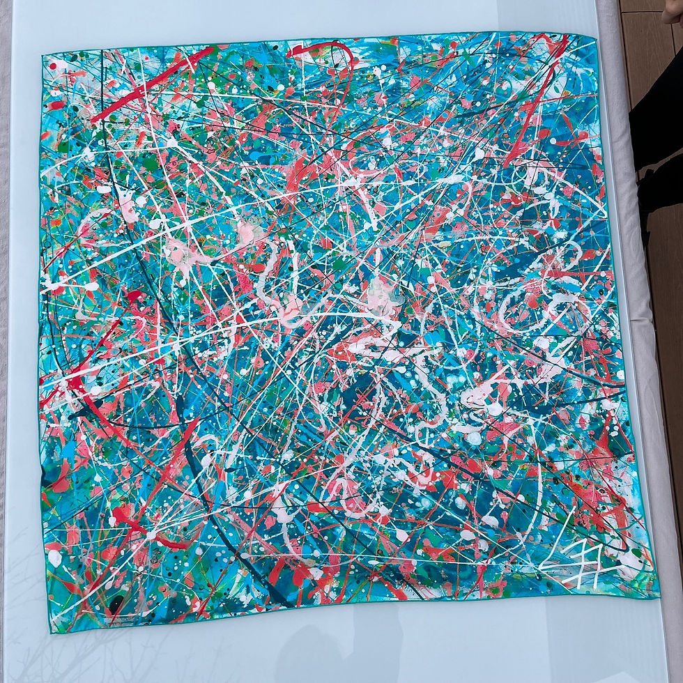Thumbnail: SILK SCARF#1 WITH MY ARTWORK 