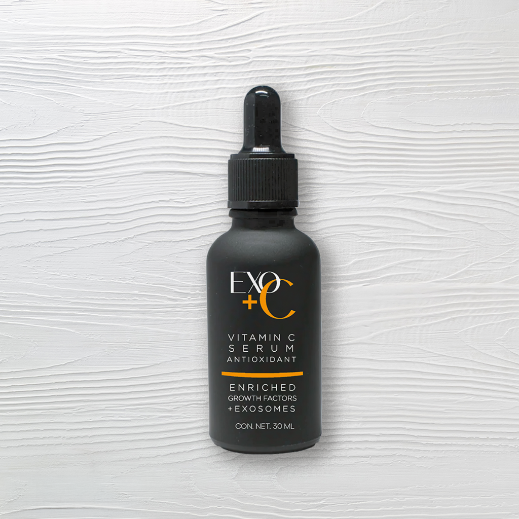 antioxidant vitamin C serum, exosome facial serum, anti-aging serum for radiant skin, collagen-boosting vitamin C treatment