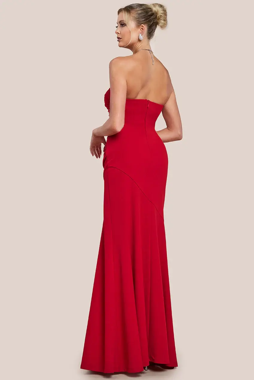 Thumbnail: Long flowing figure hugging evening dress