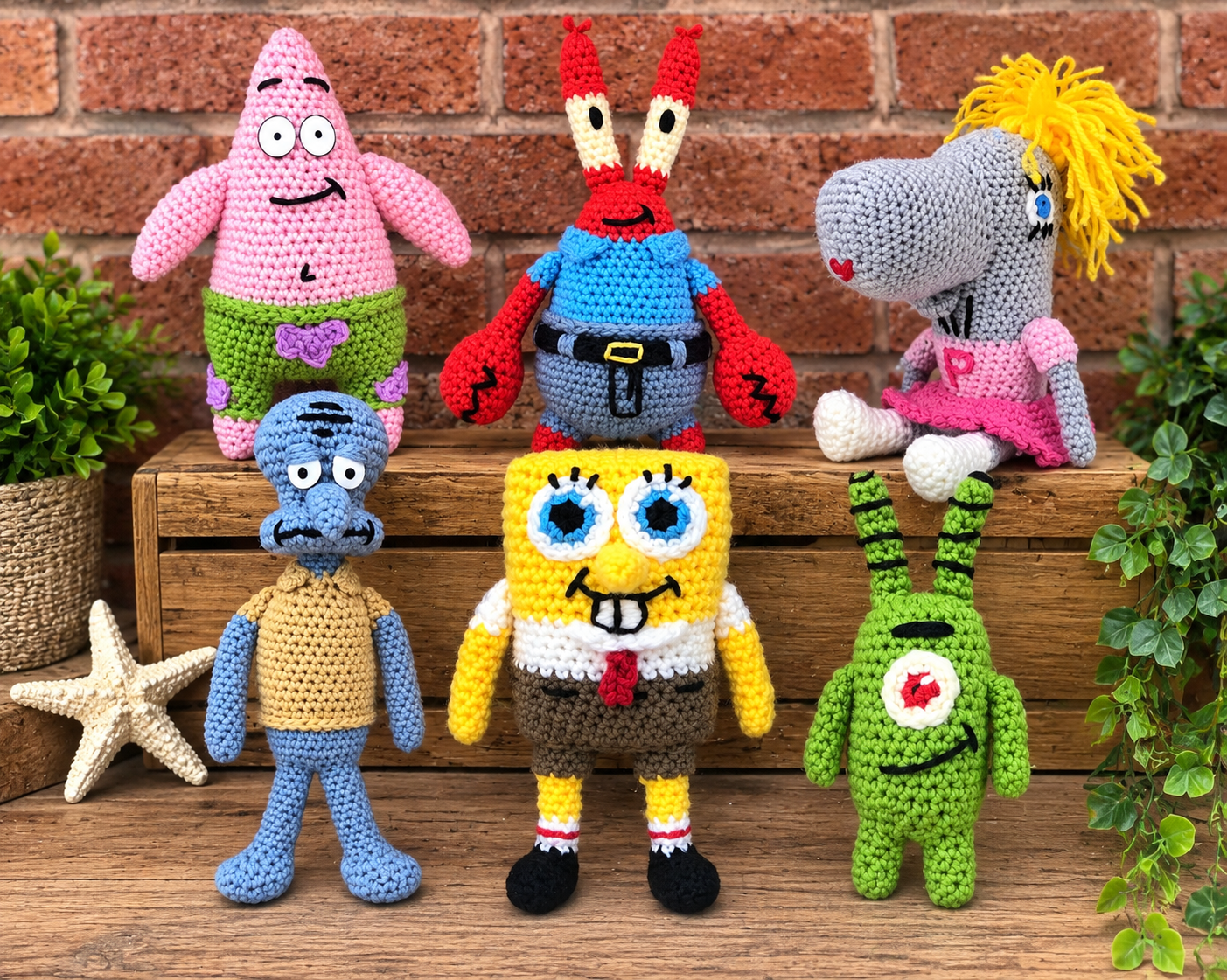 SpongeBob and friends inspired crochet amigurumi character collection