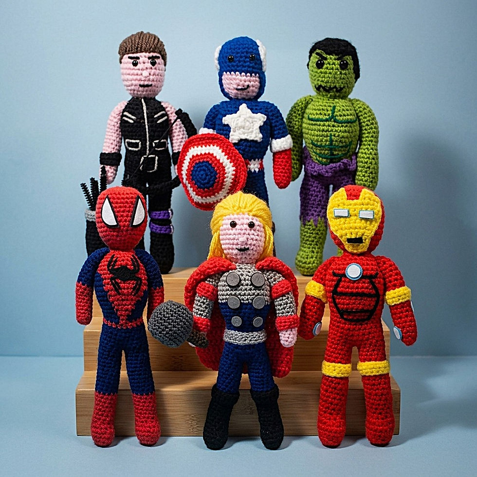 Avengers inspired superhero crochet amigurumi doll collection