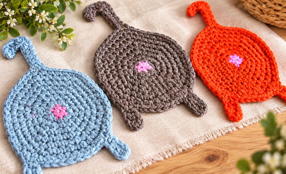 Cat Butt Coaster Free Crochet Pattern | Funny Cat Coasters