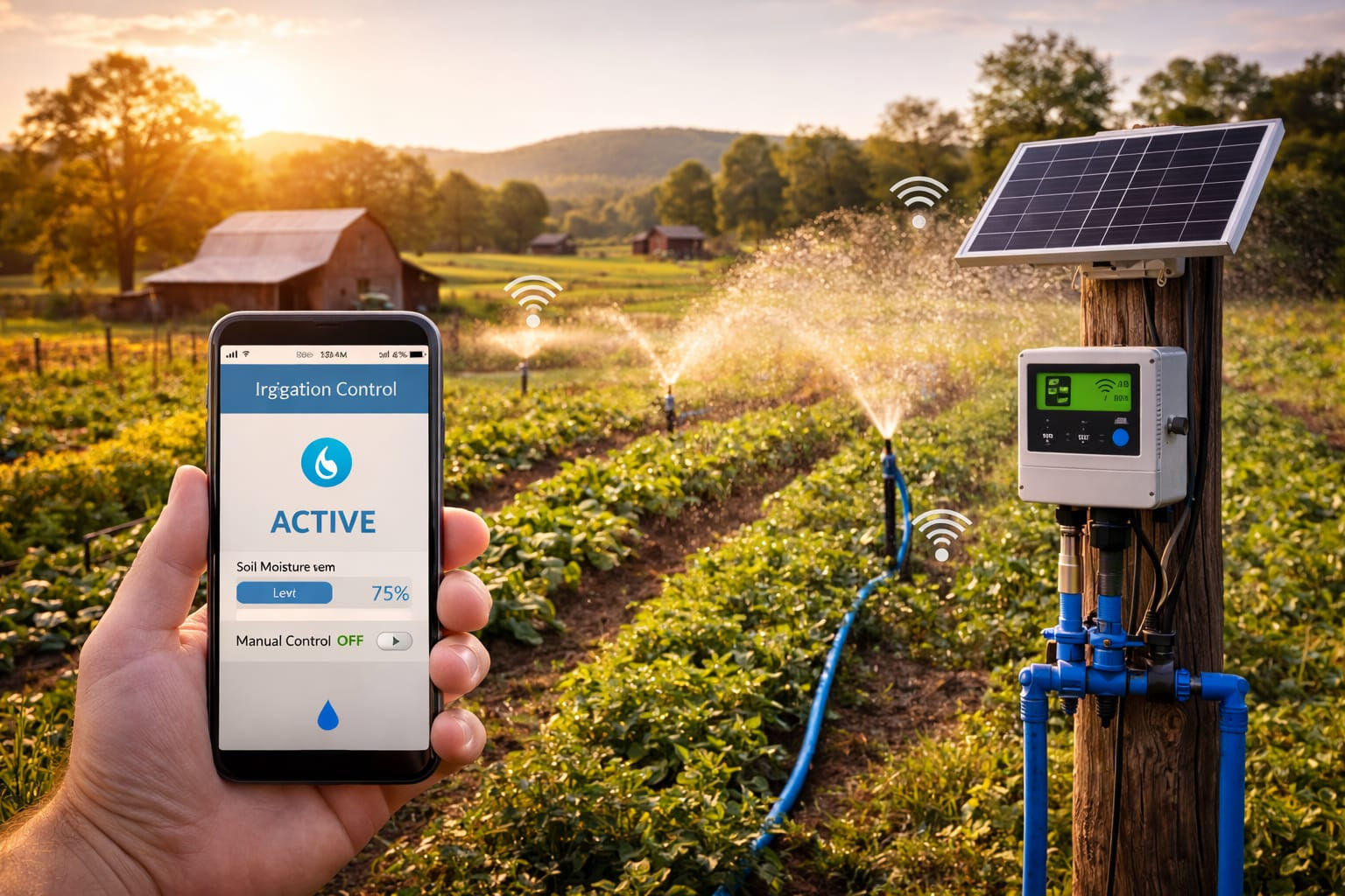 Automação rural e irrigação inteligente. Solução de automação.
