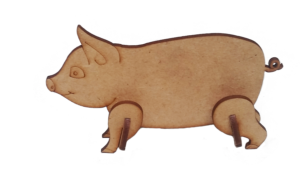 Miniatura: Porco montado em MDF