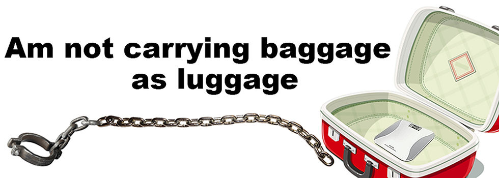 an ankle chain and suitcase