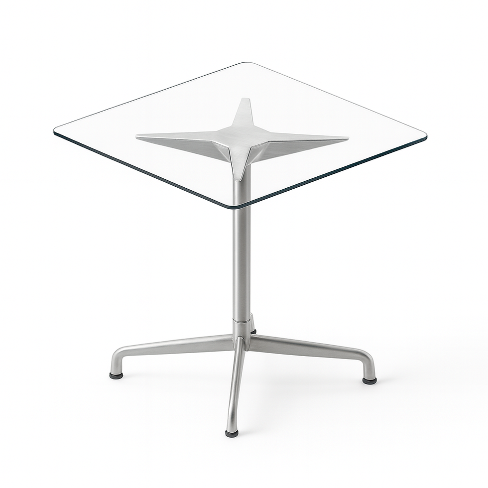 Mesa Eames Quadrada Base Universal Tampo de Vidro