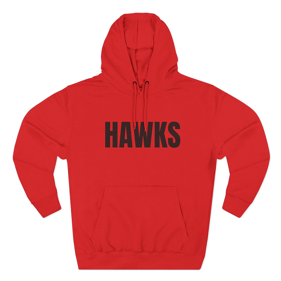 Thumbnail: Hawks Fleece Hoodie - Bold Red Team Logo Pullover