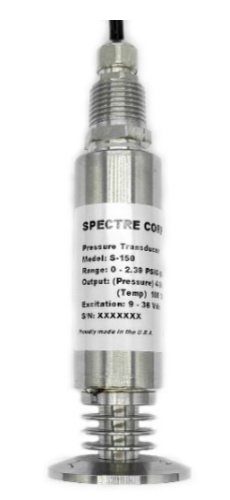 Spectre Model S150 sanitary pressure transducer with tri-clover connection