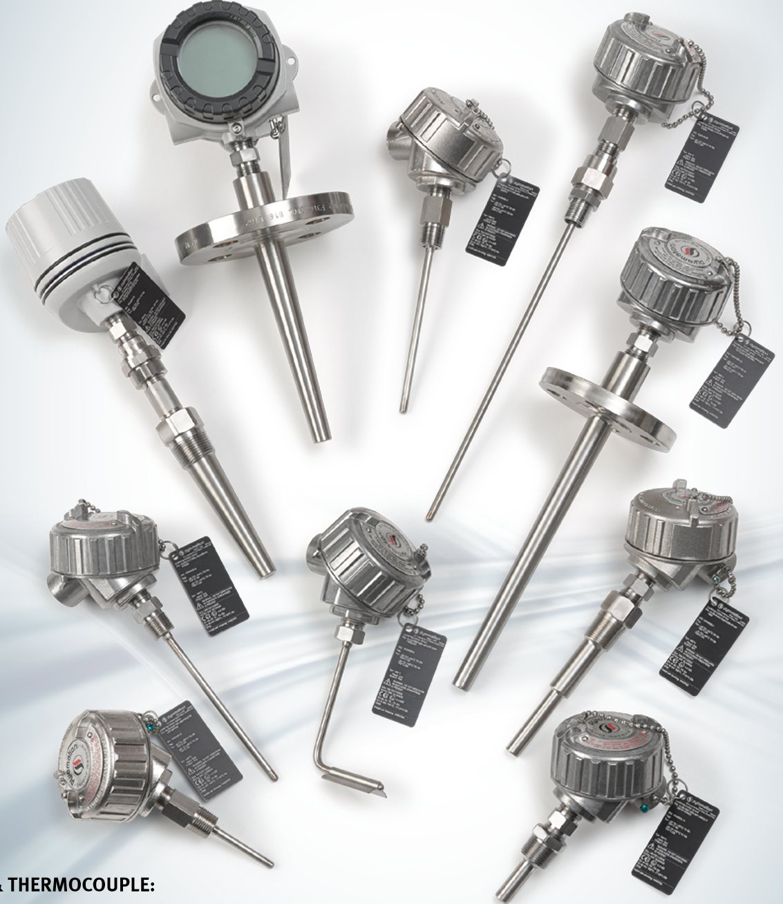 Pyromation flame-proof RTD and thermocouple assemblies for hazardous locations