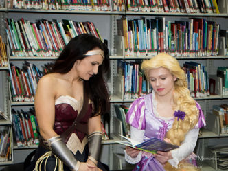 Princesses read stories to kids at the Huntington City-Township Public Library