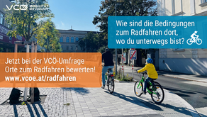 VCÖ-Radfahrumfrage 2026: Jetzt mitmachen und Radfahrbedingungen bewerten